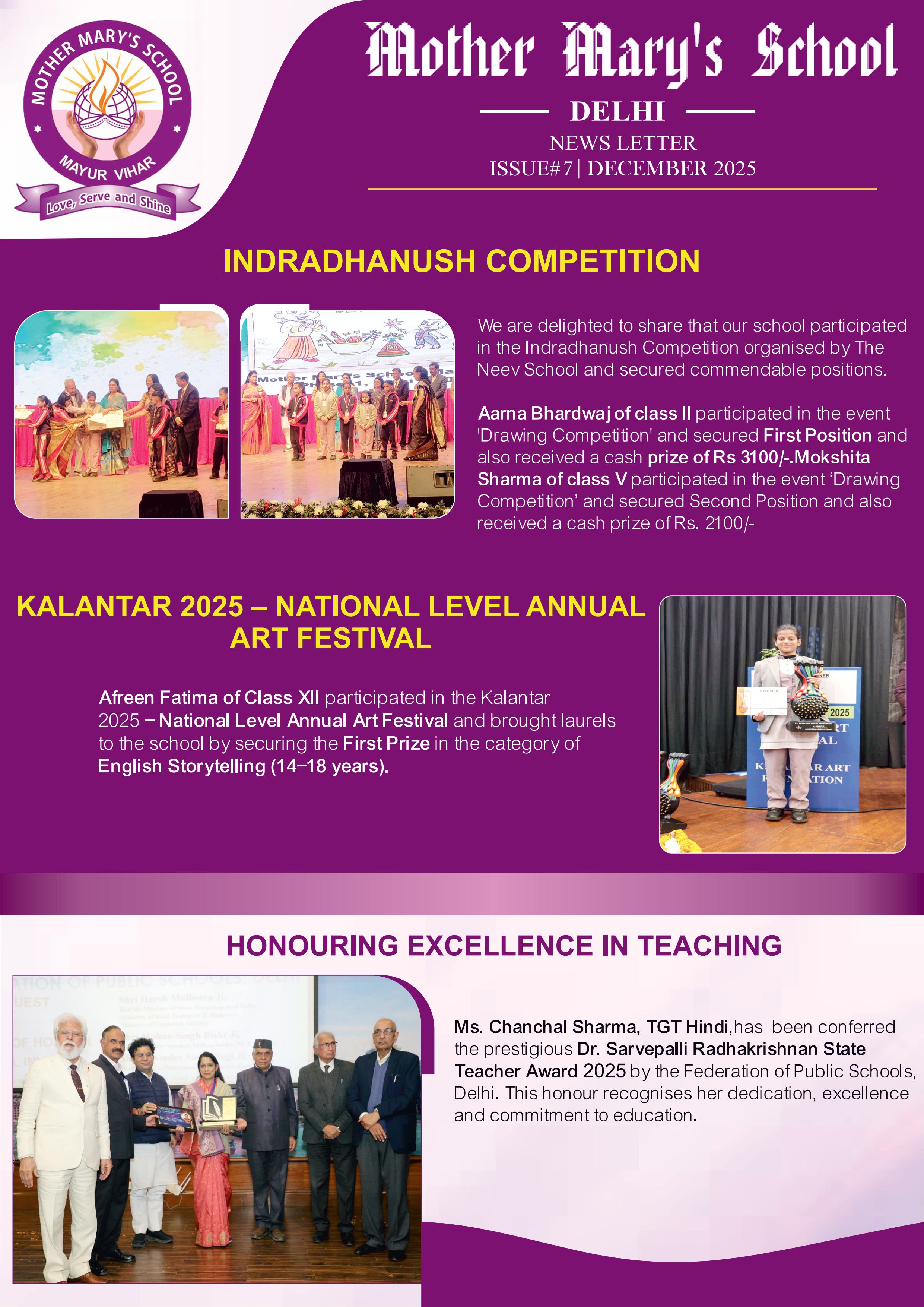 SCHOOL NEWSLETTER DECEMBER ISSUE#8