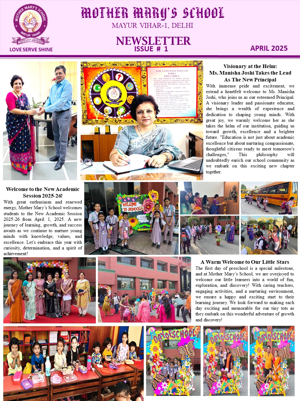 SCHOOL NEWSLETTER ISSUE#1