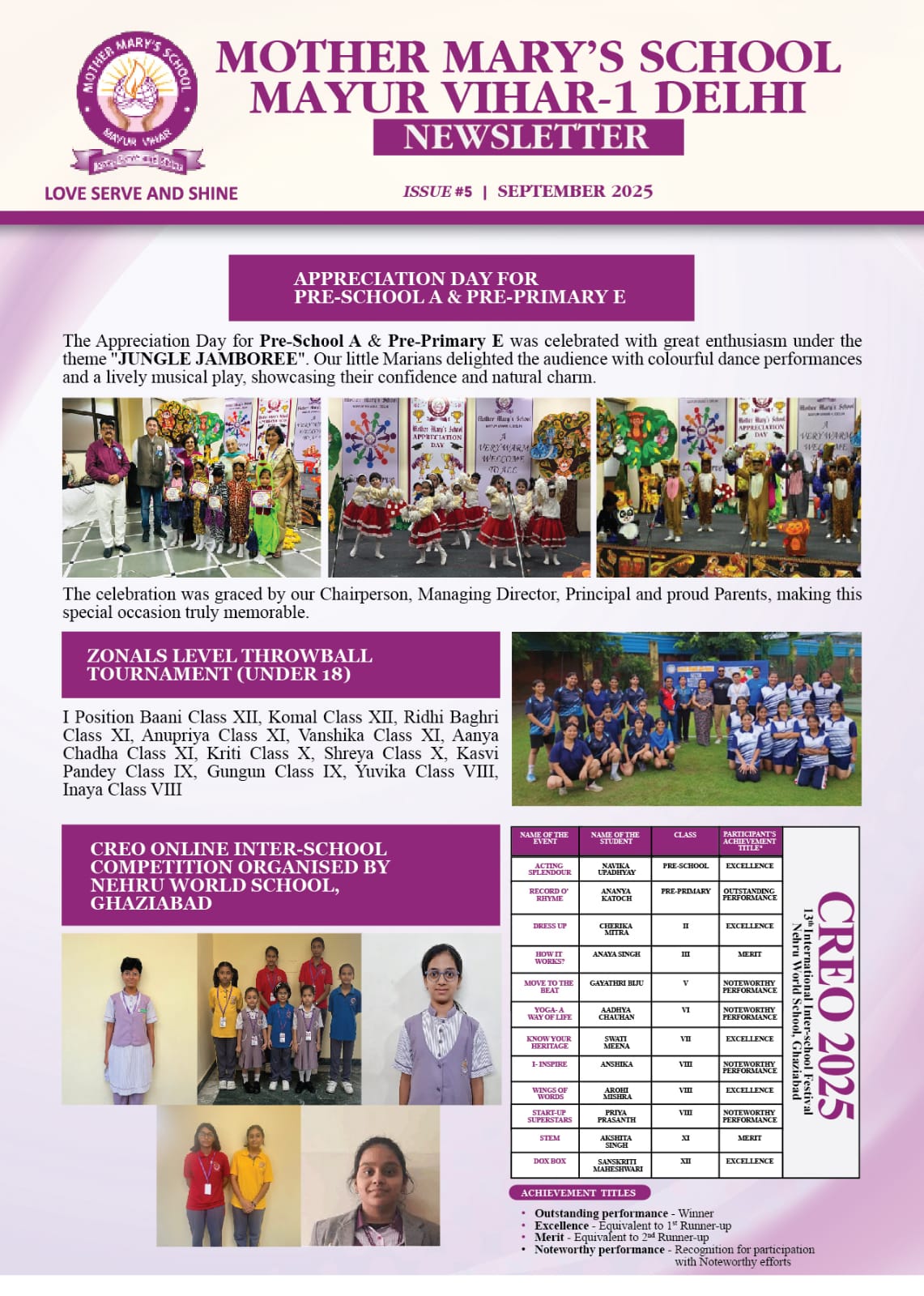 SCHOOL NEWSLETTER SEPTEMBER ISSUE#5