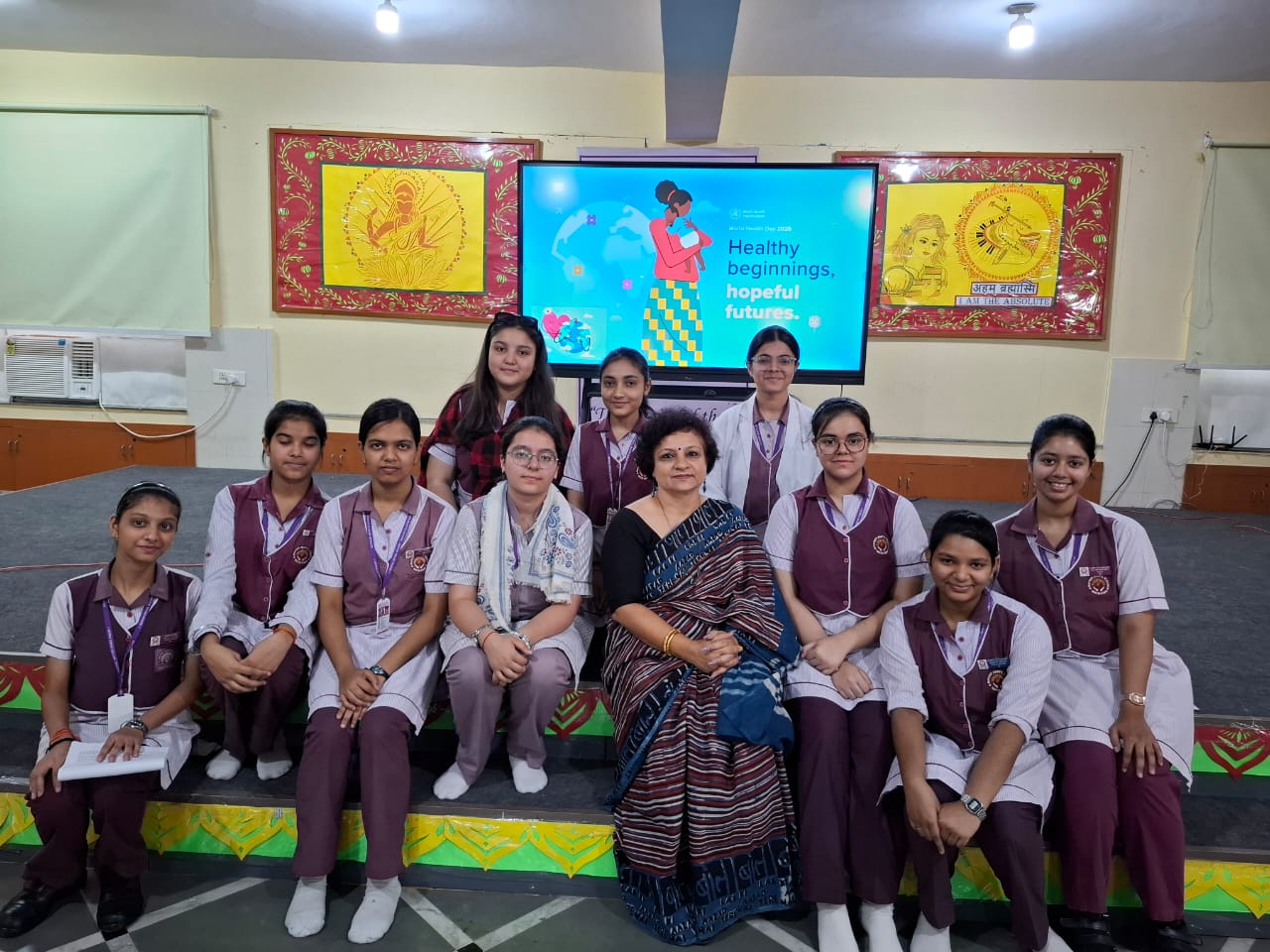 WORLD HEALTH DAY AWARENESS WORKSHOP BY CLASS XII - HEALTHY BEGININGS, HOPEFUL FUTURES